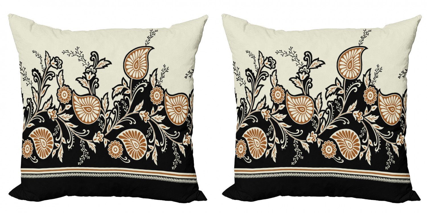 Kissenbezüge Modern Stück), floral Abakuhaus Accent Traditional Brown (2 Doppelseitiger Paisley Digitaldruck