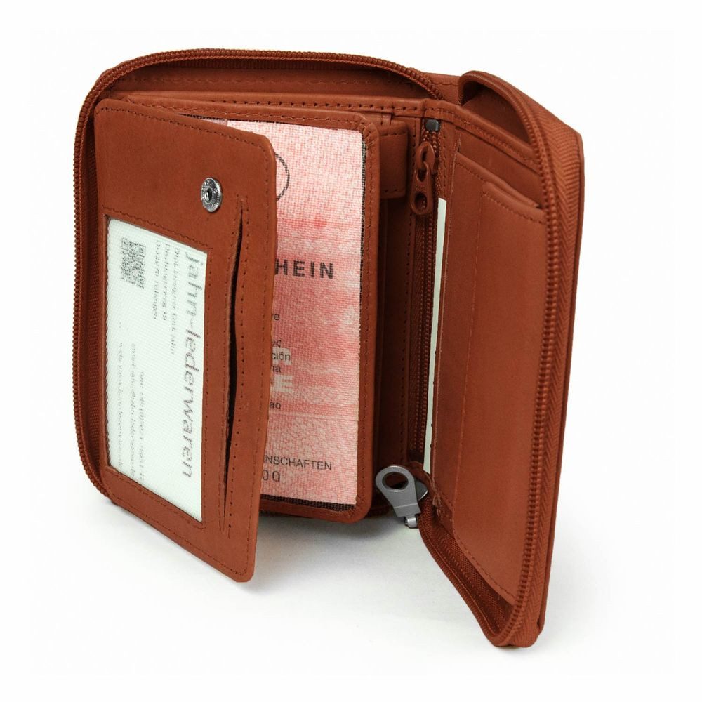 BRANCO Geldbörse Große Geldbörse, Großes Portemonnaie Leder Cognac-Braun Branco 12052z