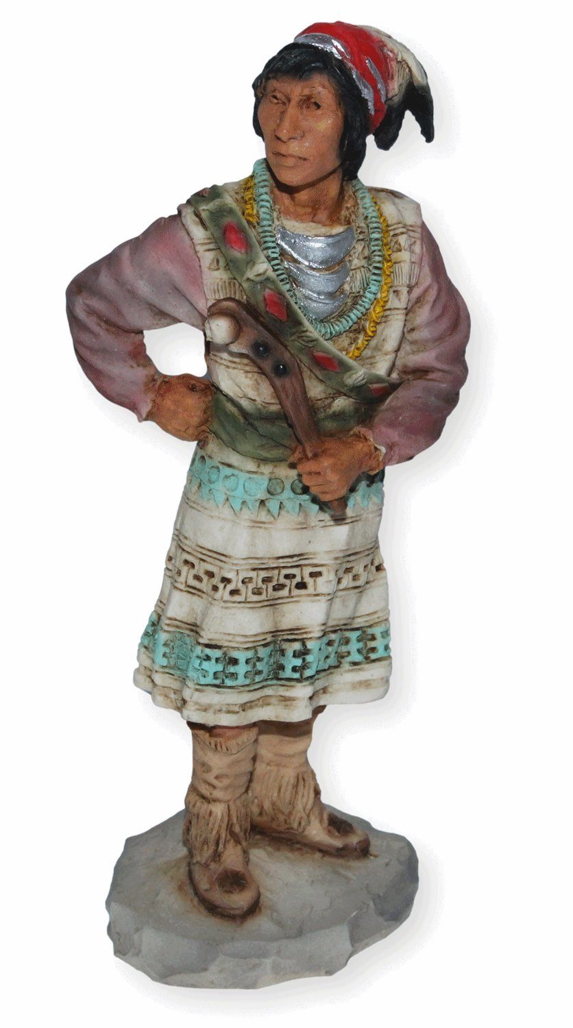 Dekofigur Native American Figur Osceola Anführer Krieger Deko Skulptur H 17 cm