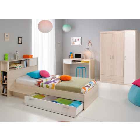 Parisot Jugendzimmer-Set Charly, (Kinderzimmer Komplett-Set, 5-teilig), mit 3-türigem Kleiderschrank