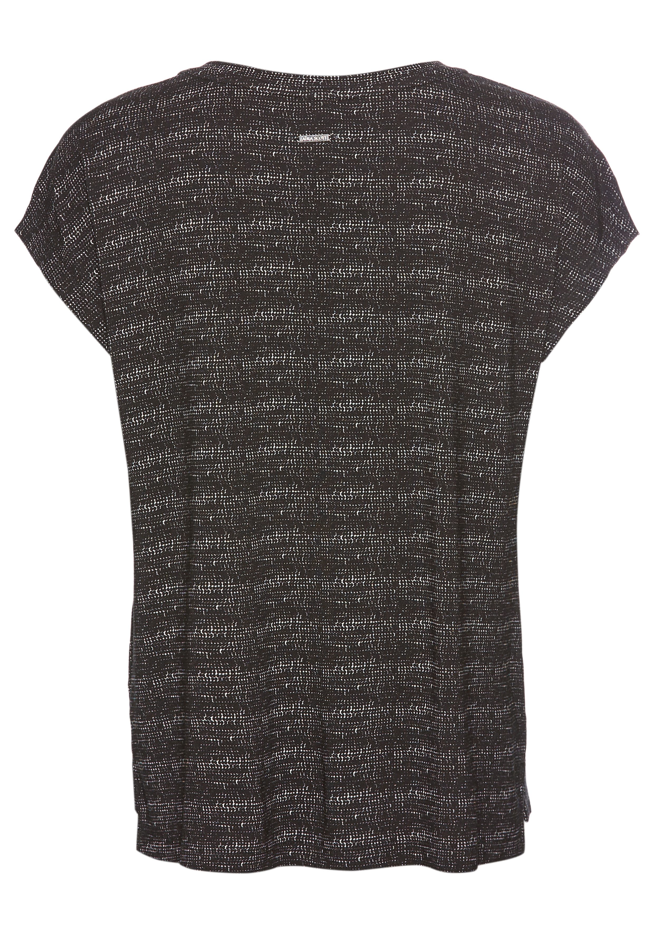 Laura Scott T-Shirt in besonderer Melange-Optik mit Schriftzug günstig online kaufen