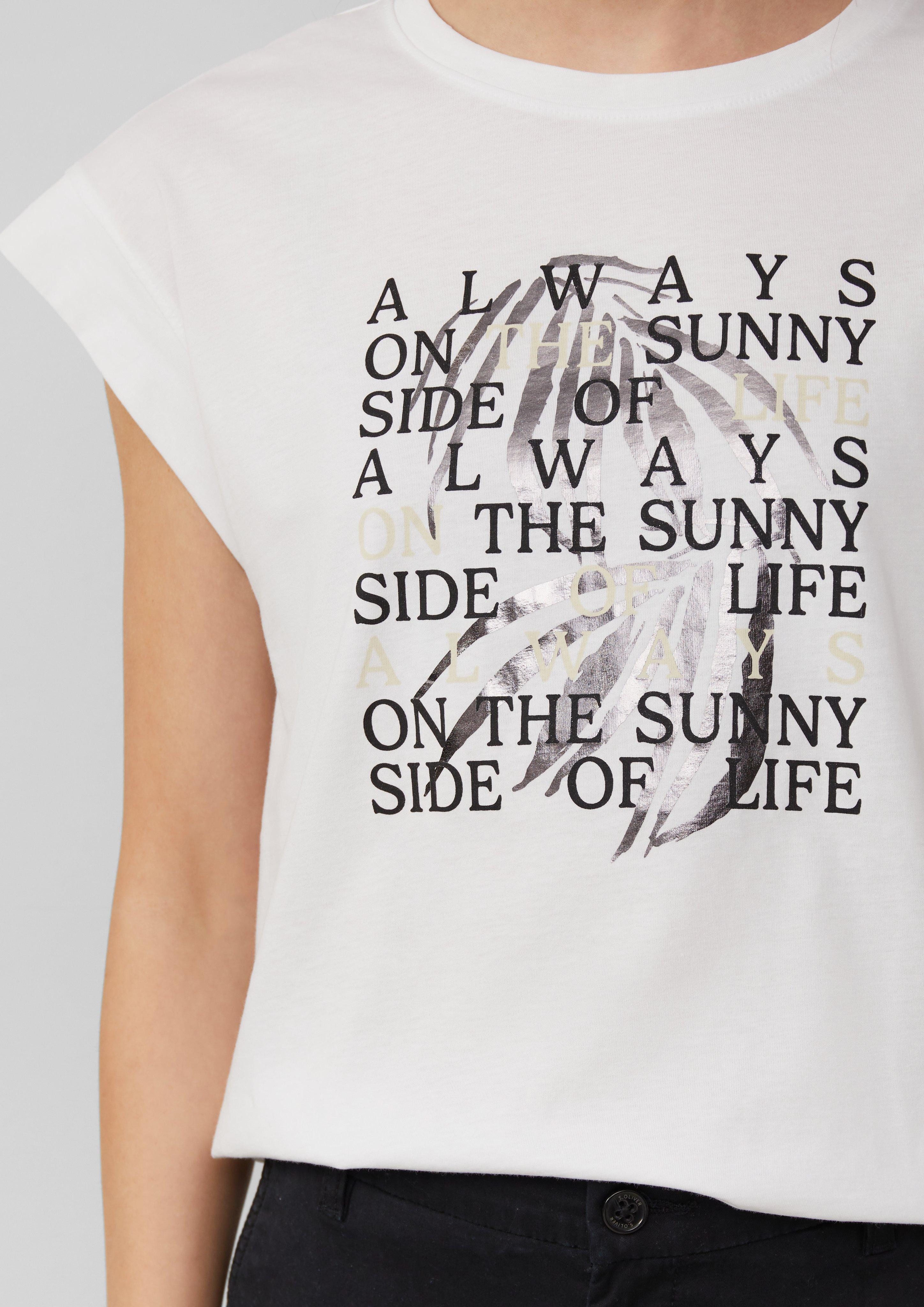 s.Oliver Shirttop T-Shirt im Relaxed Fit mit Folienprint Artwork günstig online kaufen