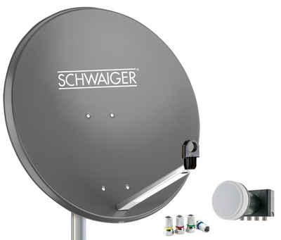 Schwaiger 714517 SAT-Antenne (75 cm, Stahl, Quad LNB, anthrazit)