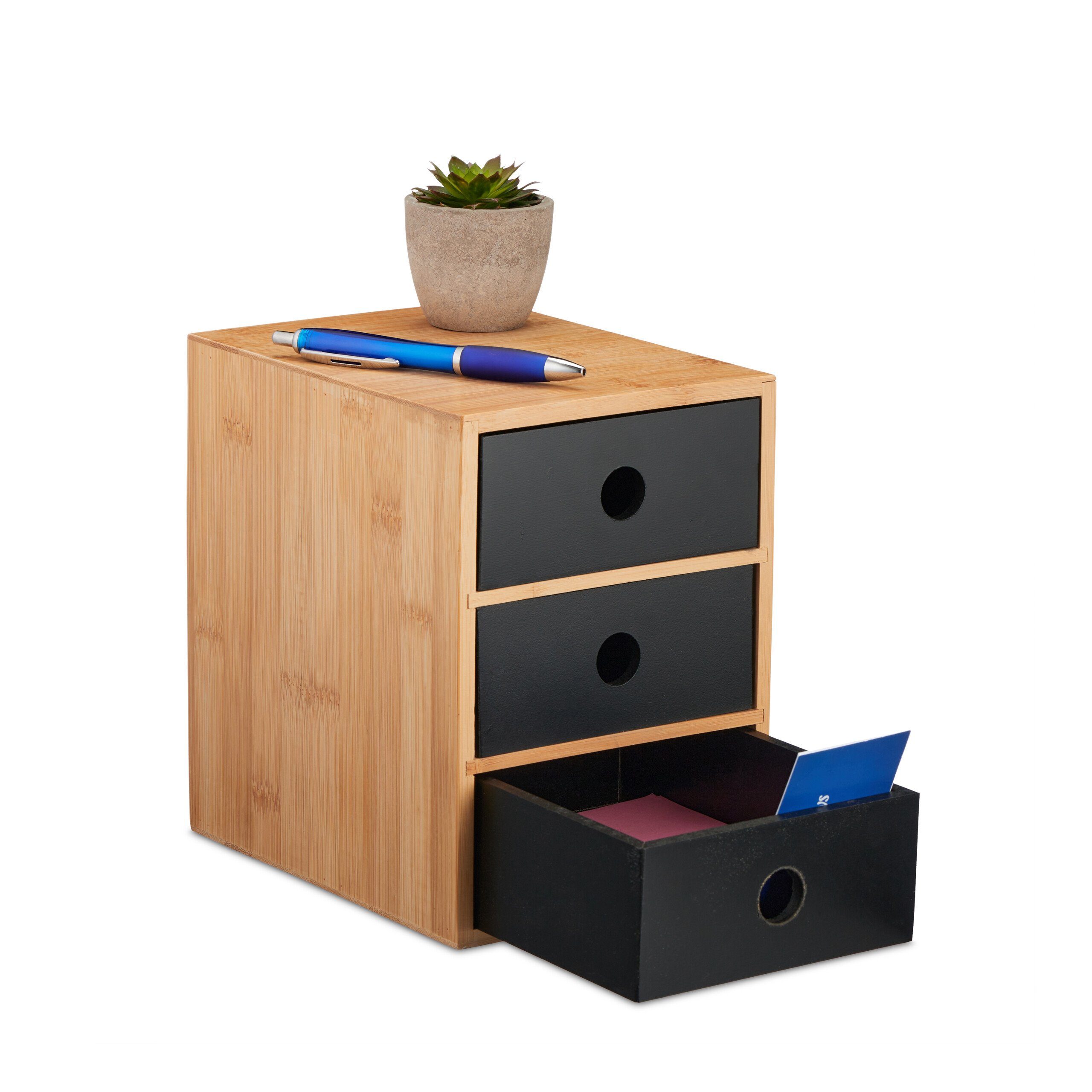 relaxdays Schreibtischaufsatz Schreibtisch Organizer mit 3 günstig online kaufen