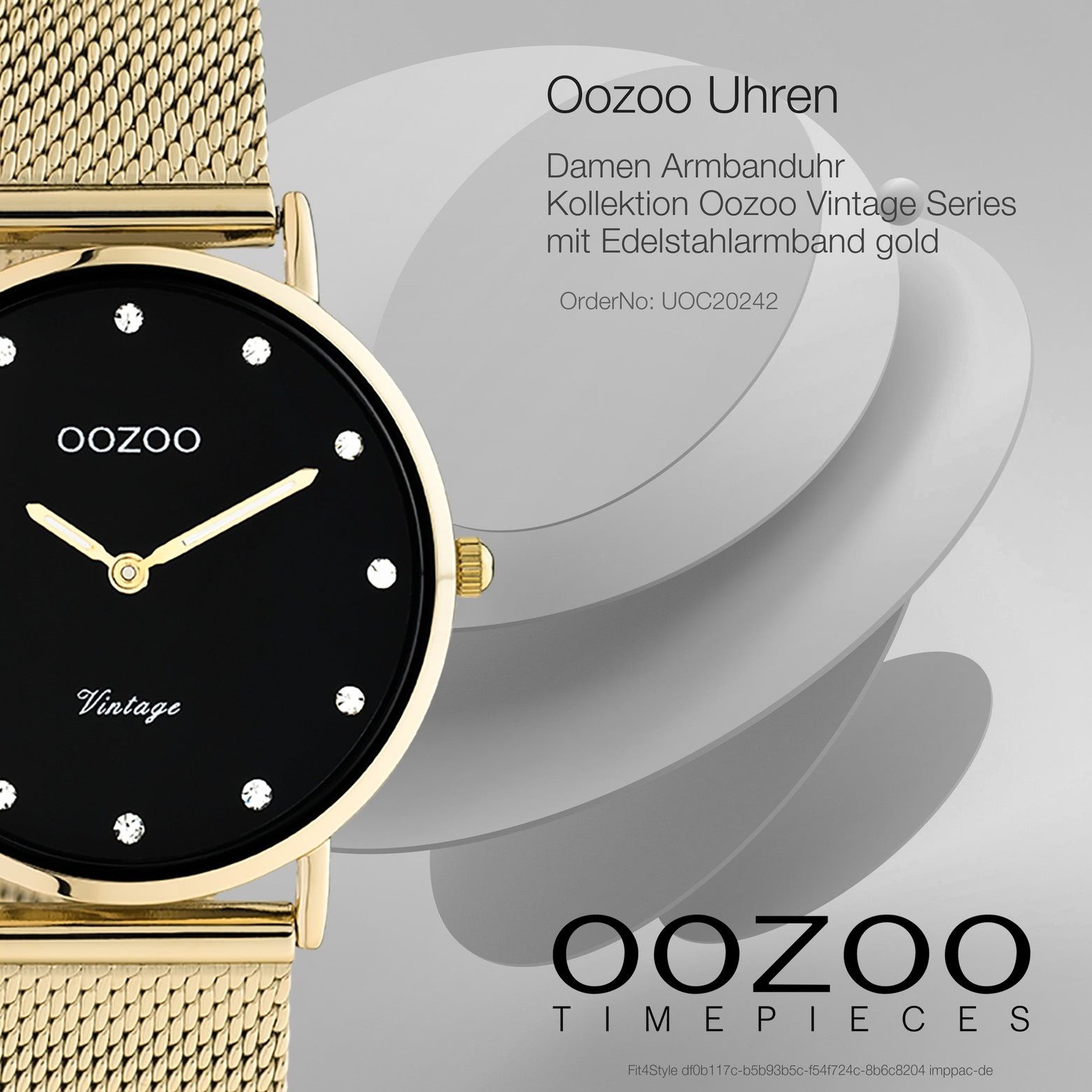 (ca Analog, ElegantStyle Herrenuhr OOZOO Unisex gold Quarzuhr mittel Oozoo Armbanduhr 32mm) rund, Damen, Edelstahlarmband,
