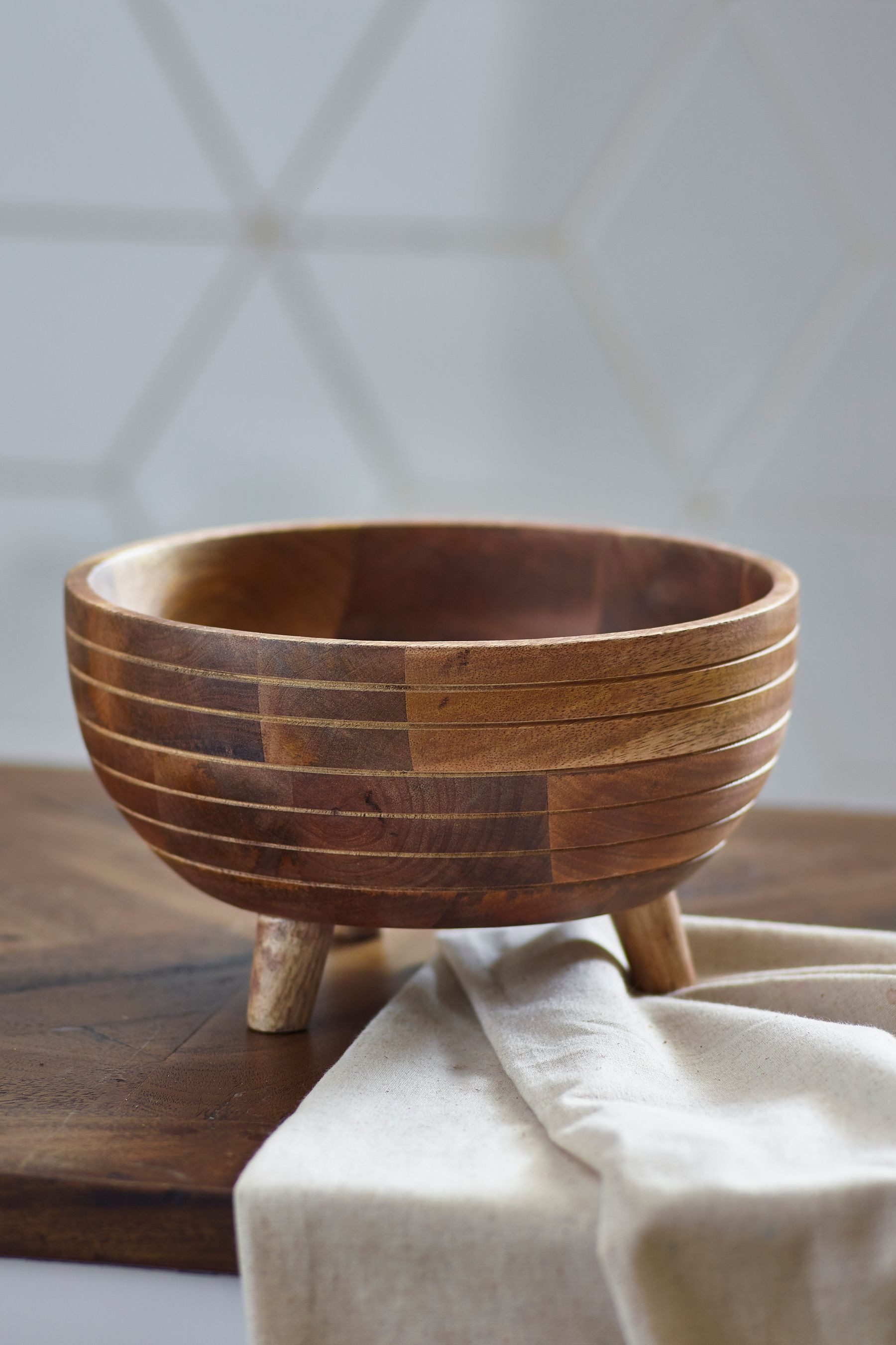 Next Obstschale Obstschale aus Mangoholz mit Fuß, Holz, (1-tlg)
