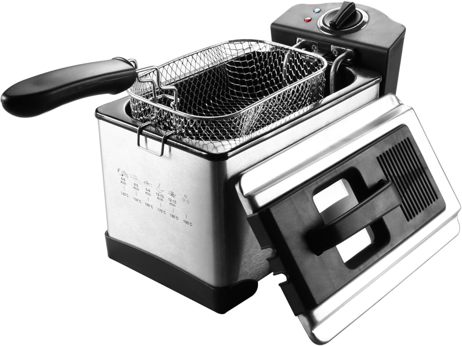 Elta Fritteuse Edelstahl DF-2100.3, 2000 W, 3,0 L emaille-beschichteter Öltank