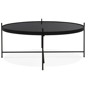 KADIMA DESIGN Beistelltisch PIPER GROss Couchtisch Glas Schwarz (black) 83 x