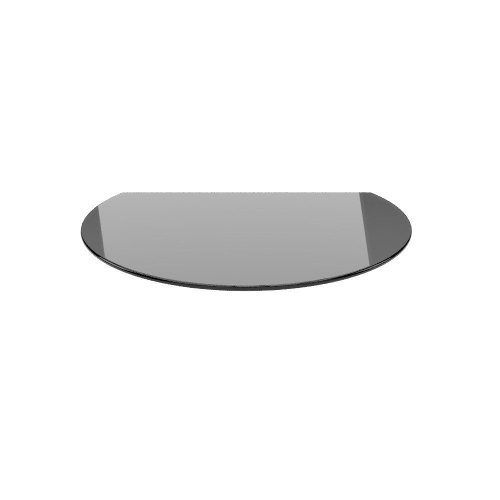 ECOfoxx Bodenschutzplatte Kreisabschnitt 120x105cm schwarz - Funkenschutzplatte mit Dichtlippe, Form: Kreisabschnitt, mit Silikondichtung (zur Selbstmontage), Glas schwarz 1200x1050mm