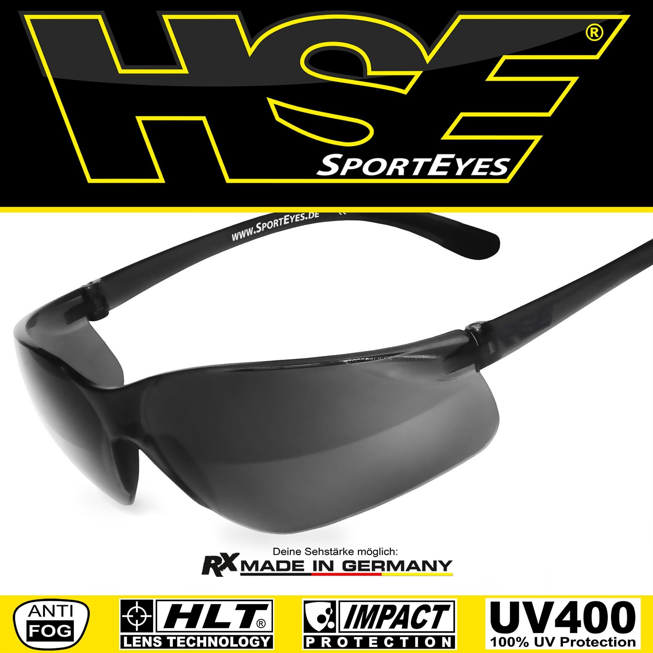 HSE - SportEyes Sportbrille durch 1.0, Steinschlagbeständig Kunststoff-Sicherheitsglas DEFENDER