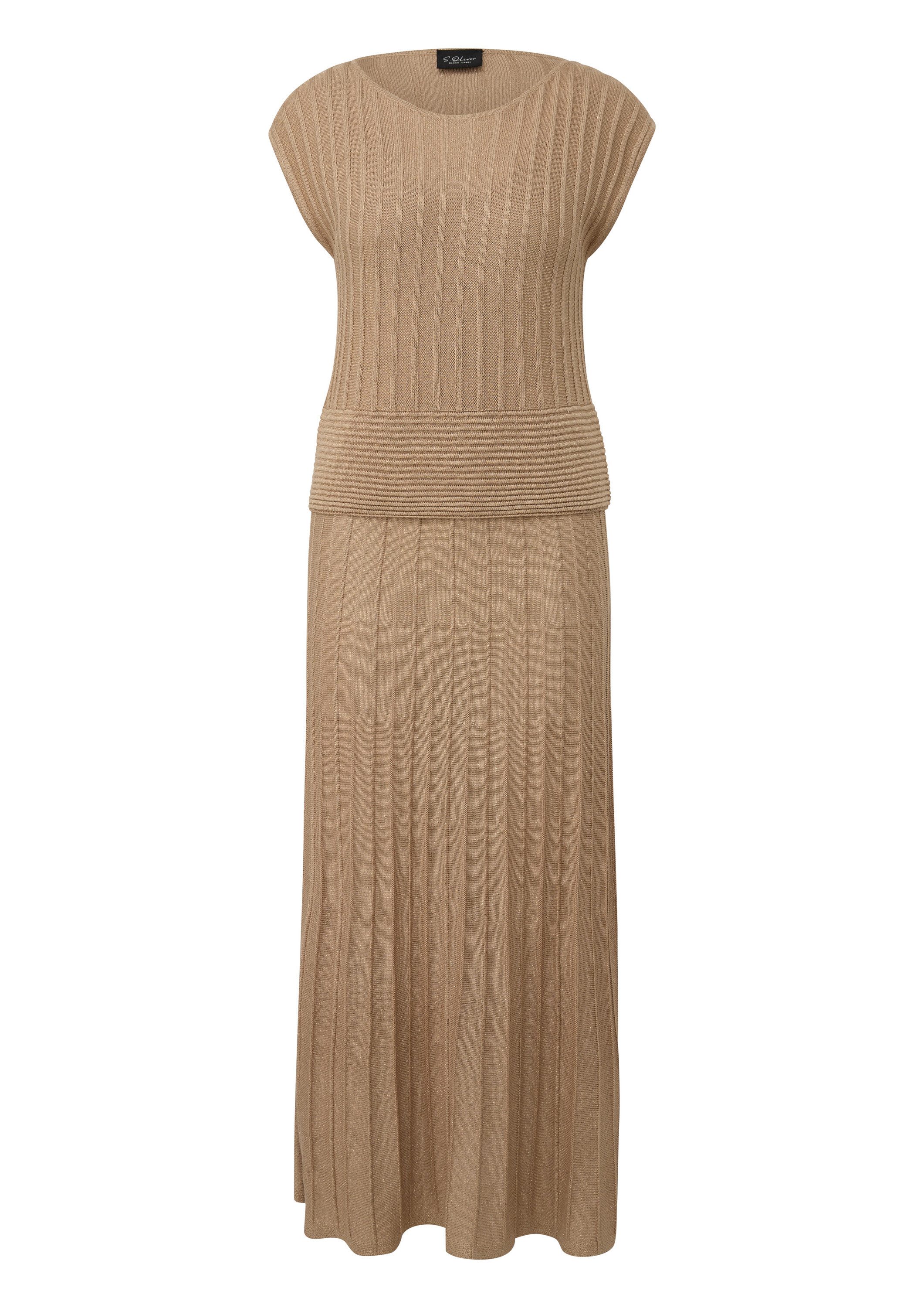 s.Oliver Midikleid Kleid Strick-Set aus Metallic-Garn