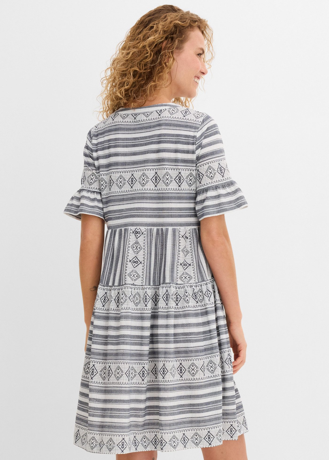 bonprix Shirtkleid mit All-Over Print, aus Viskosemischung, lässig geschnitten – Bild 2 von 5