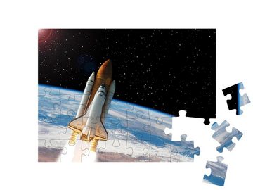puzzleYOU Puzzle Rakete über der Erde, Bild von der NASA, 48 Puzzleteile, puzzleYOU-Kollektionen