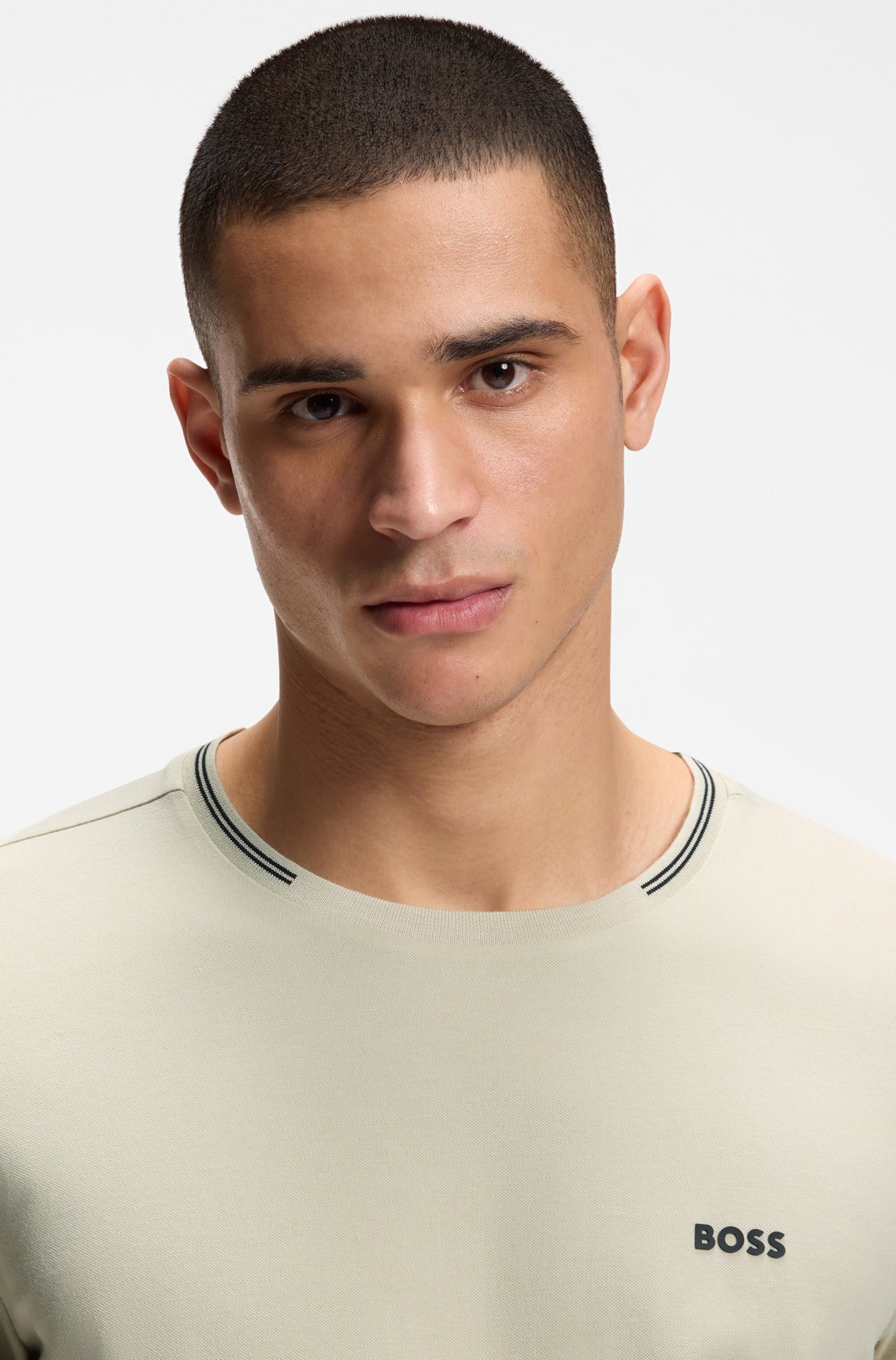 BOSS GREEN T-Shirt Taul Stretch-Baumwoll-Pique aus softem Stretch-Baumwoll-Piqué, Regular Fit, Kühlend