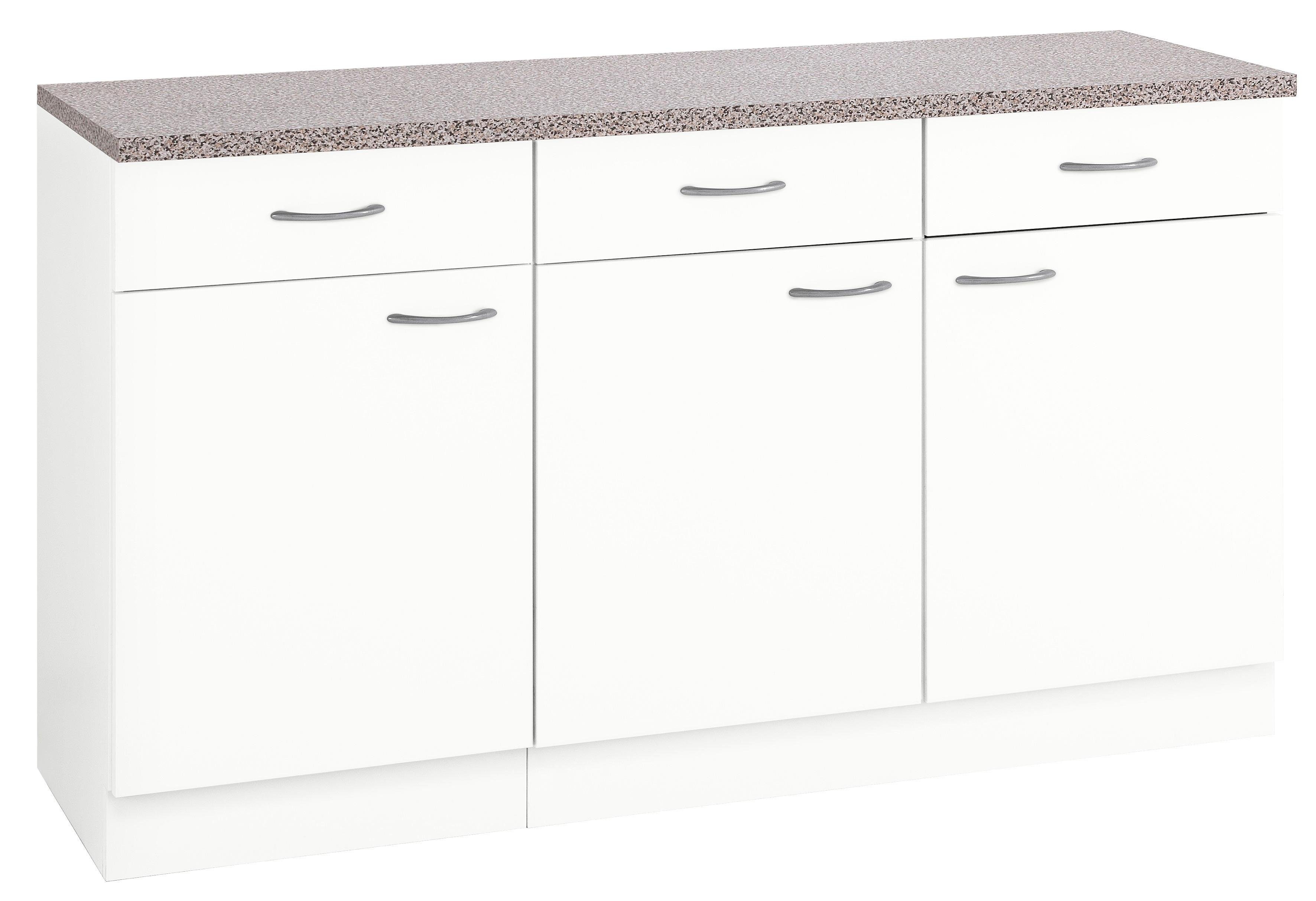 wiho Küchen Unterschrank Kiel 150 cm breit Weiß | Weiß