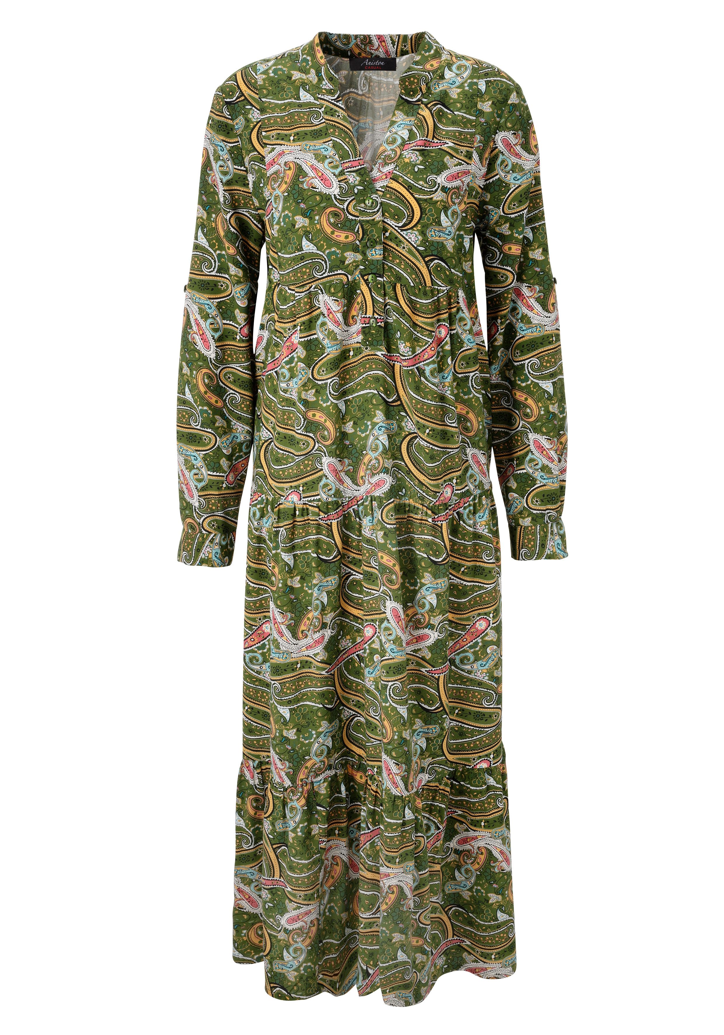 Aniston CASUAL Maxikleid mit farbenfrohen Paisley-Muster bedruckt