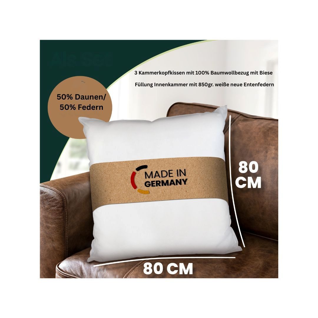 Waidmeister 3-Kammer-Kopfkissen Dreikammerkissen - Kissen mit hochwertiger günstig online kaufen