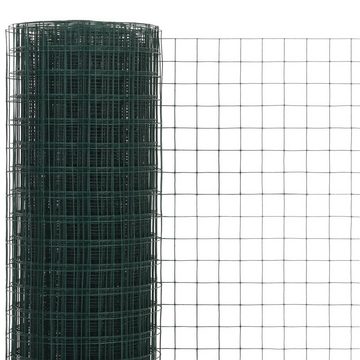 vidaXL Gartenzaun Drahtzaun Stahl mit PVC-Beschichtung 25x0,5 m Grün, (1-St)