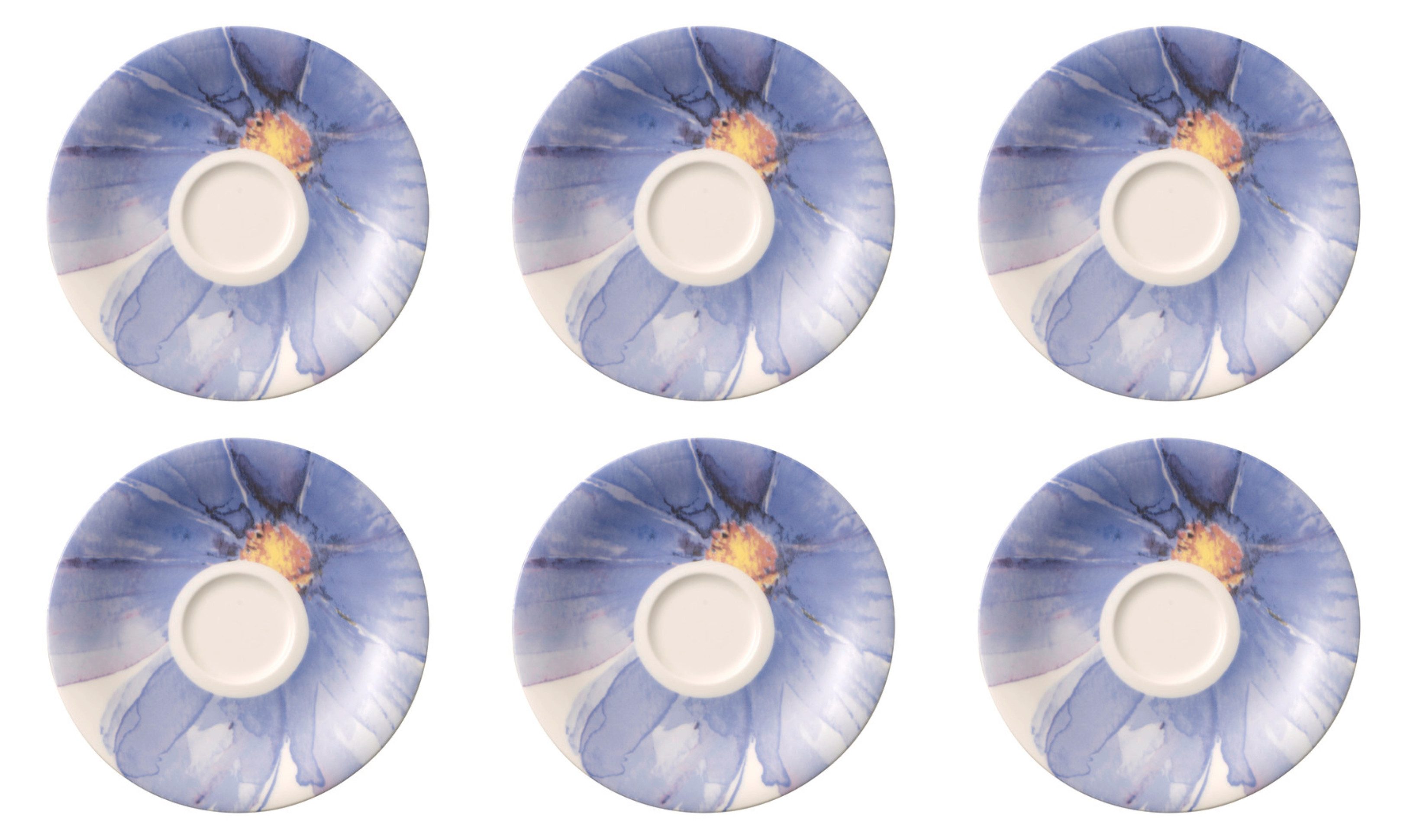 Villeroy & Boch Untertasse Mariefleur Gris, Spülmaschinengeeignet, Mehrfarbig, Blumen, H: 1.5cm
