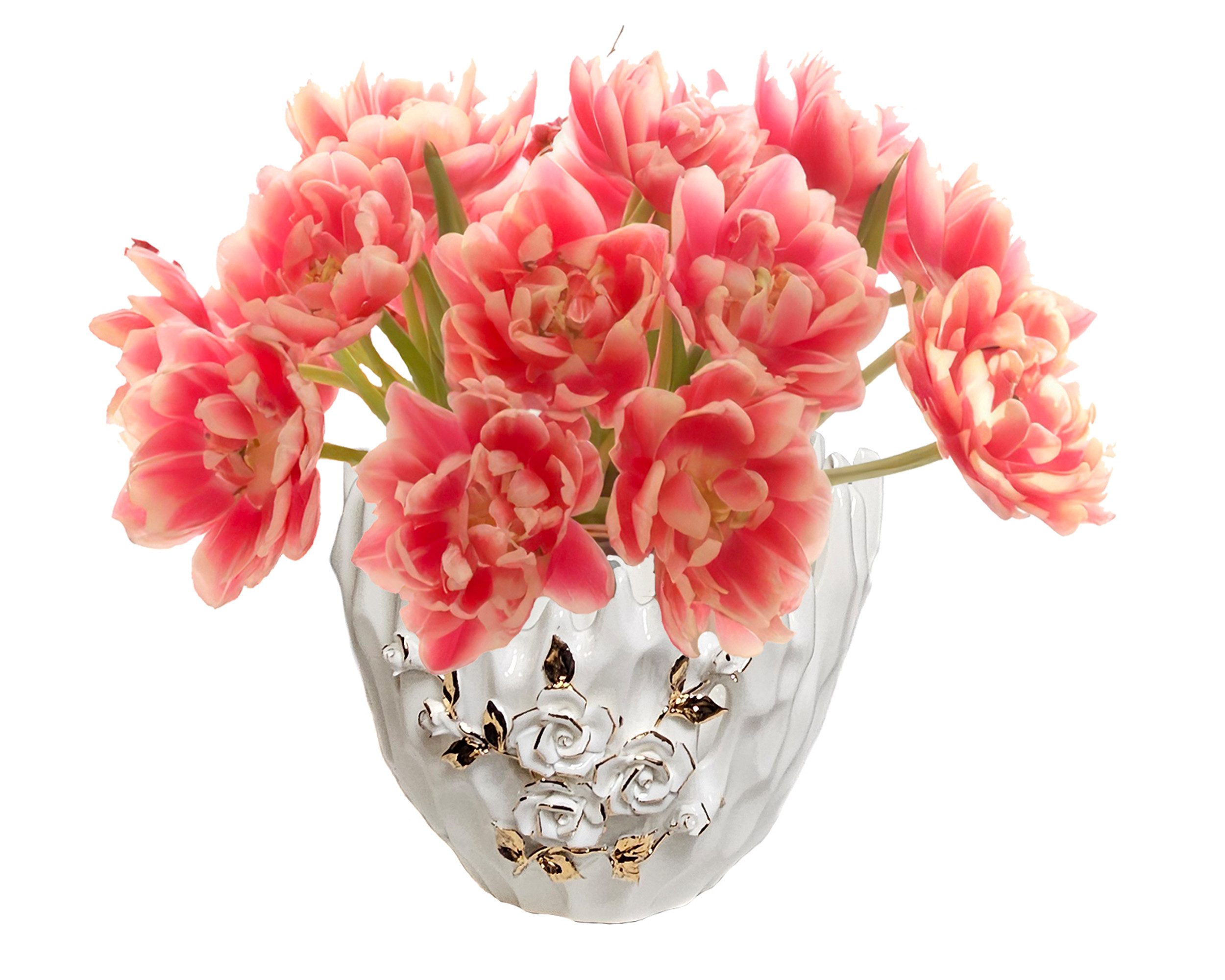 Yudu Dekovase Blumenvase Dekovase Vase 3D-Verzierung für Schnitt- Trockenblumen V102