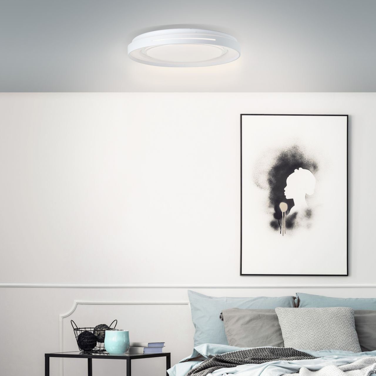 Deckenleuchte einstellbar weiß/chrom, Barty Barty, kaltweiß Wand- Deckenleuchte LED warm- von Brilliant Metall/Kunststoff, bis Lichttemperatur und 48cm