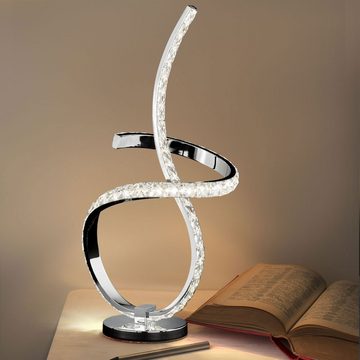 etc-shop LED Tischleuchte, Leuchtmittel inklusive, Warmweiß, Tischleuchte Nachttischlampe Schlafzimmer dimmbar Kristall LED