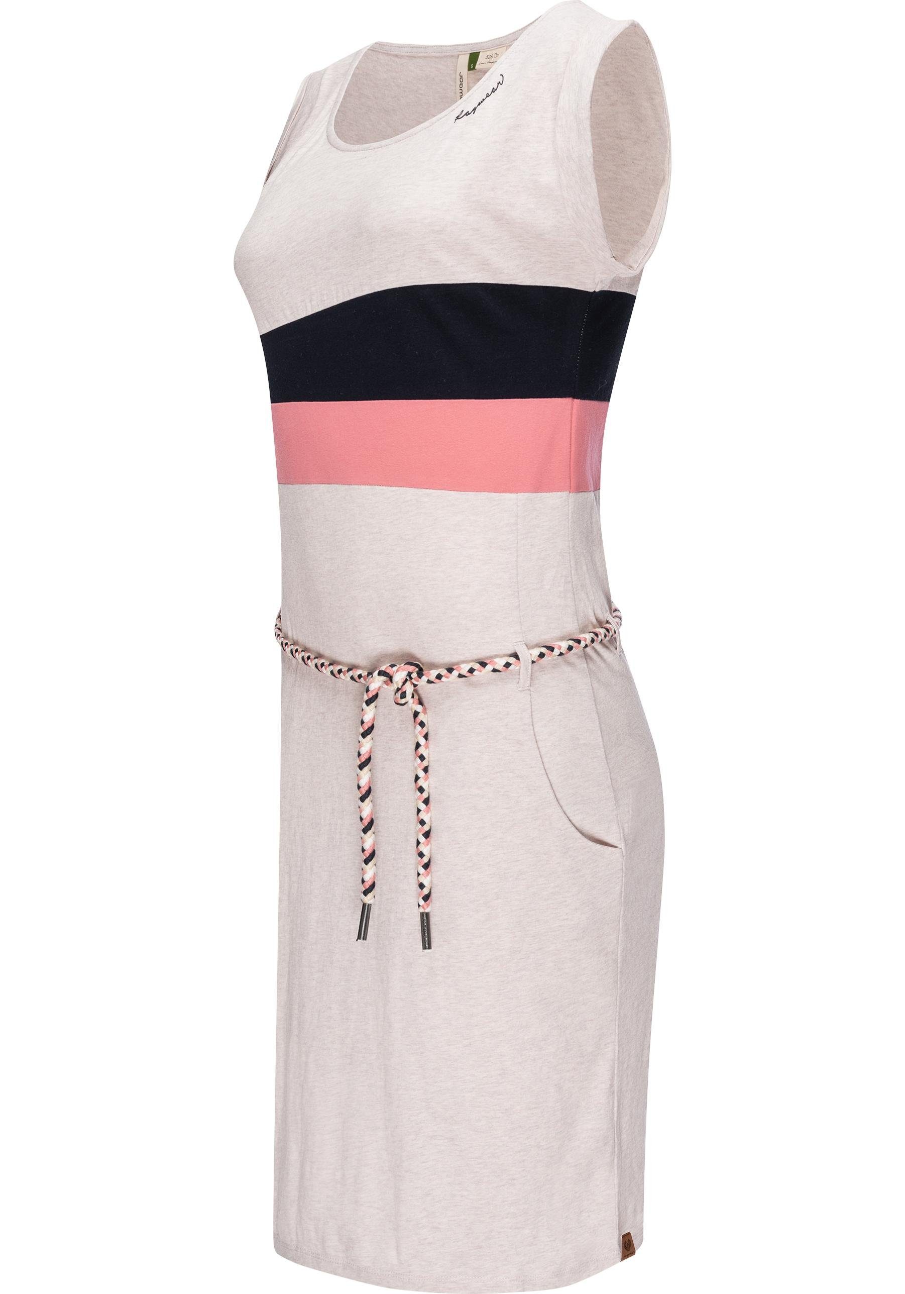 Ragwear Sommerkleid Taraya Organic Damen Kleid mit Bindeband und Eingriffta günstig online kaufen