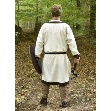 Battle Merchant Wikinger-Kostüm Mittelalterliche Tunika Vallentin, natur/braun XL
