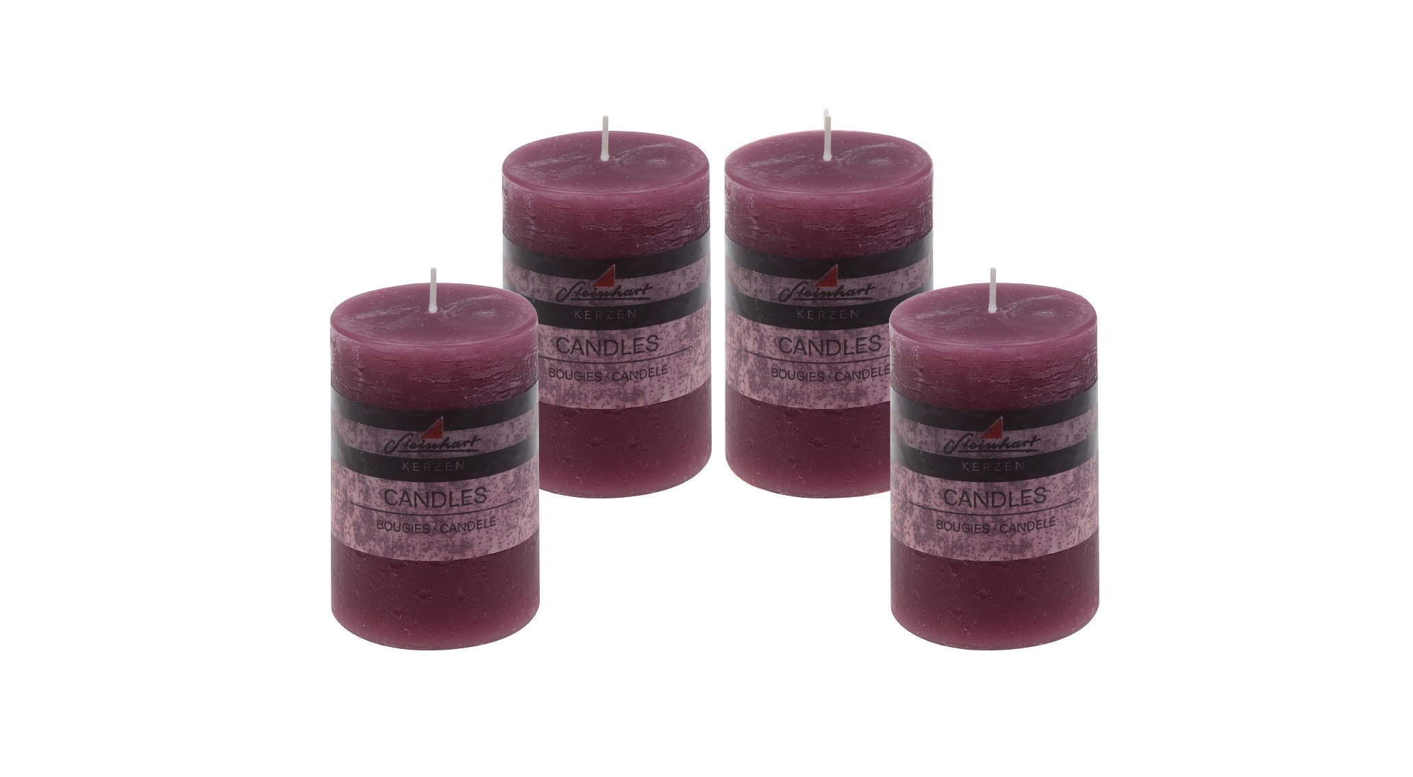 Steinhart Kerzen Adventskerze 4er Set Adventskranzkerzen "Raureif" Brombeer günstig online kaufen