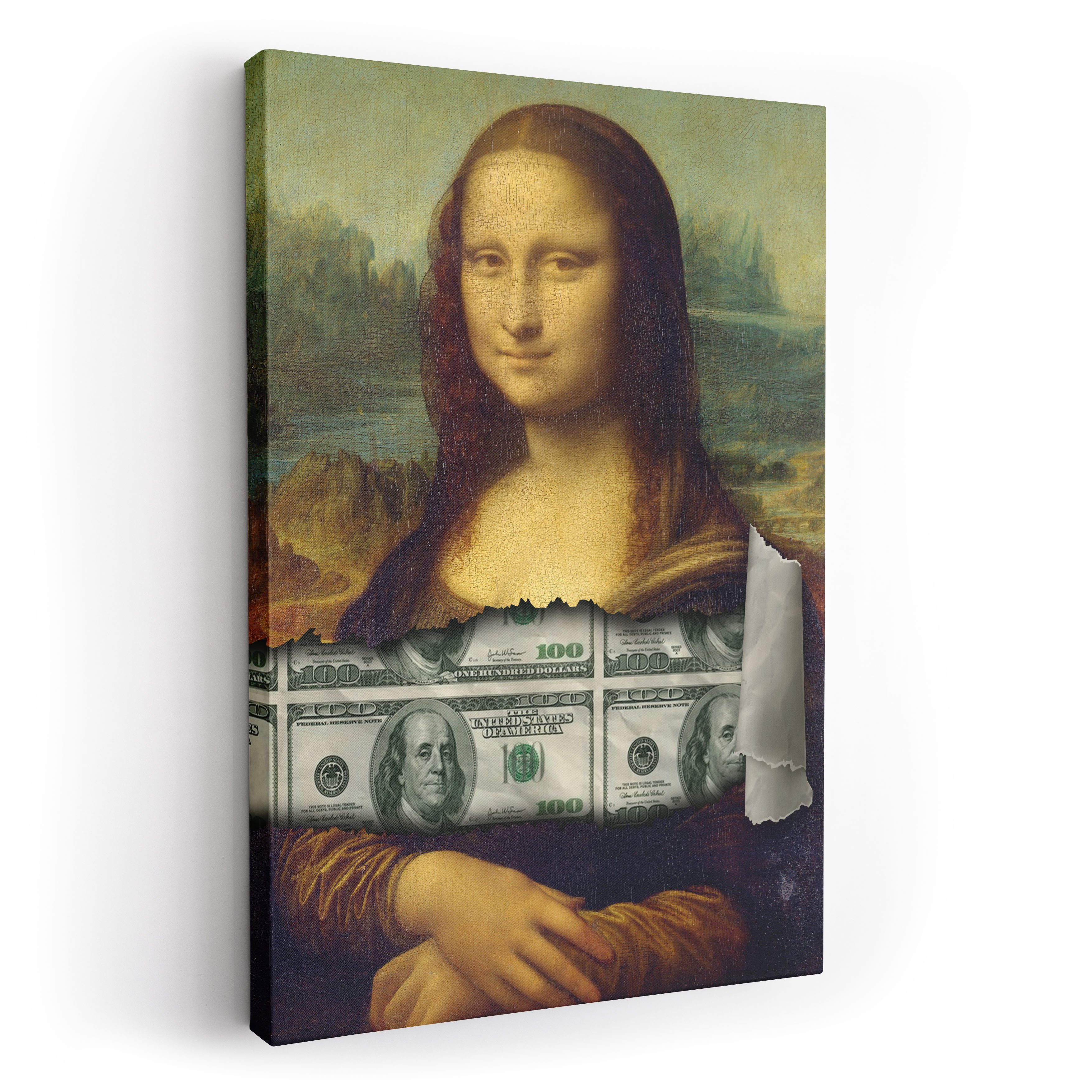 ArtMind Wandbild Mona Lisa, Premium Wandbilder als Poster & gerahmte Leinwand in 4 Größen, Wall Art, Bild, Canva