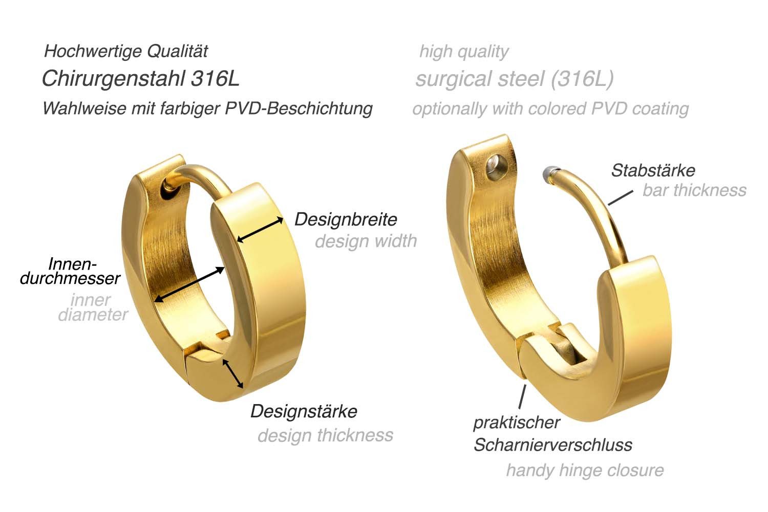 FILANGO Paar Creolen Chirurgenstahl Creolen hochglanzpoliert günstig online kaufen