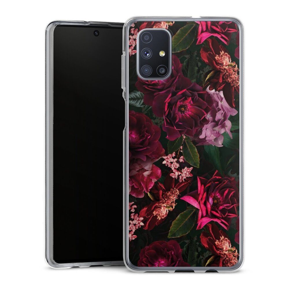 DeinDesign Handyhülle Rose Blumen Blume Dark Red and Pink Flowers, Samsung Galaxy M51 Silikon Hülle Bumper Case Handy Schutzhülle