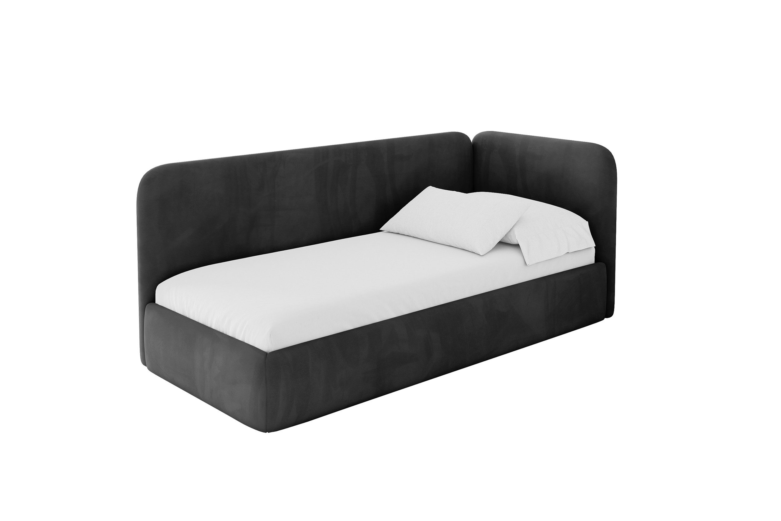 ALTDECOR Jugendbett ELSY (Jugendbett mit Bettkasten und Lattenrost, Polsterbett ohne Matratze), Einzelbett mit Stauraum, Bett mit Kopfteil