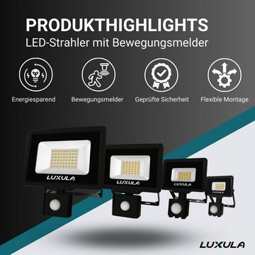 LUXULA LED Flutlichtstrahler LED-Fluter, Bewegungsmelder, 10W, warm- & neutralweiß, 1000lm, IP65, LED fest integriert, warmweiß, neutralweiß