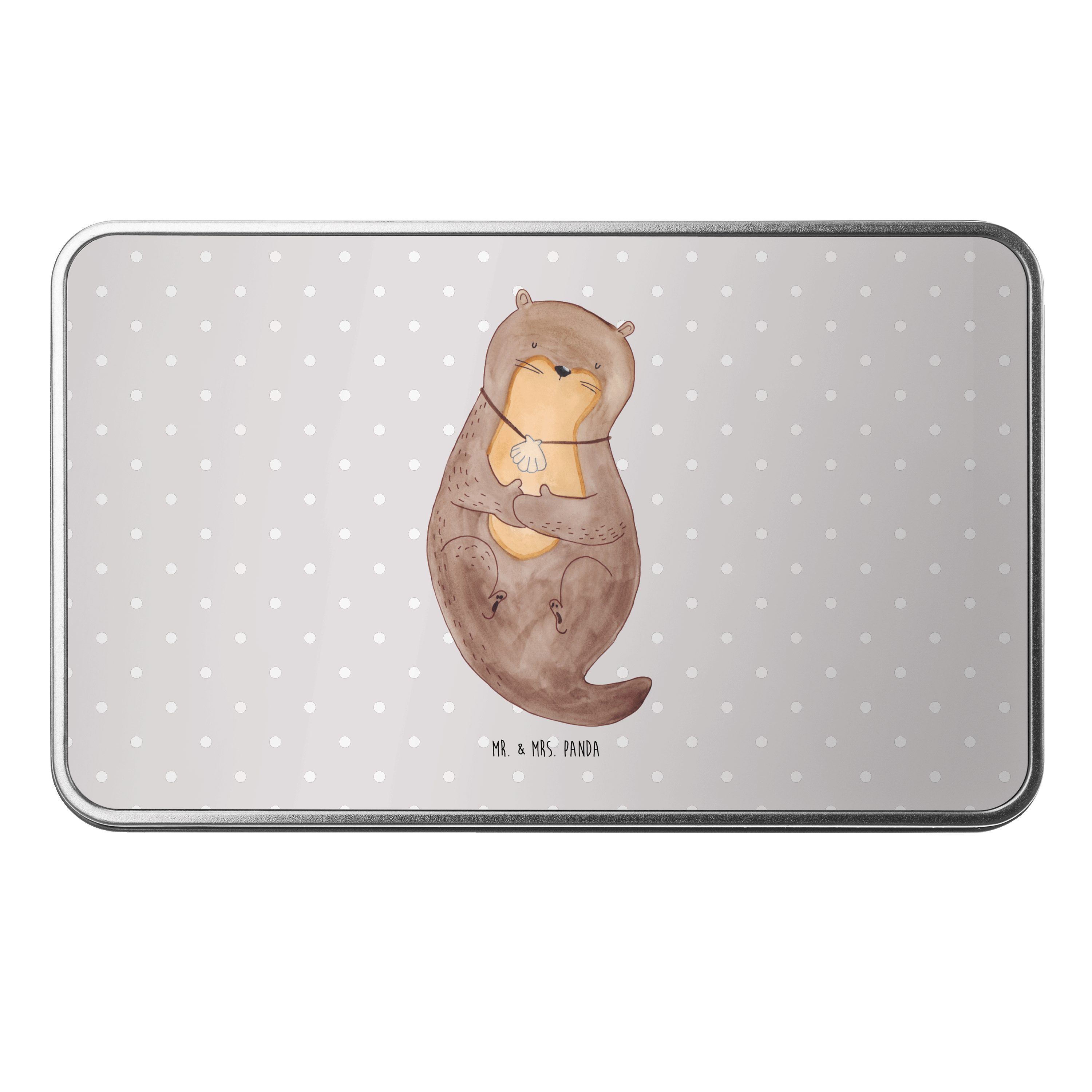 Mr. & Mrs. Panda Dose Otter Muschel, behälter, Grau Pastell, Dose, Seeotter, Kaffeedose, Me (Packung), Träumen Bedruckte Metalldose Keksdose