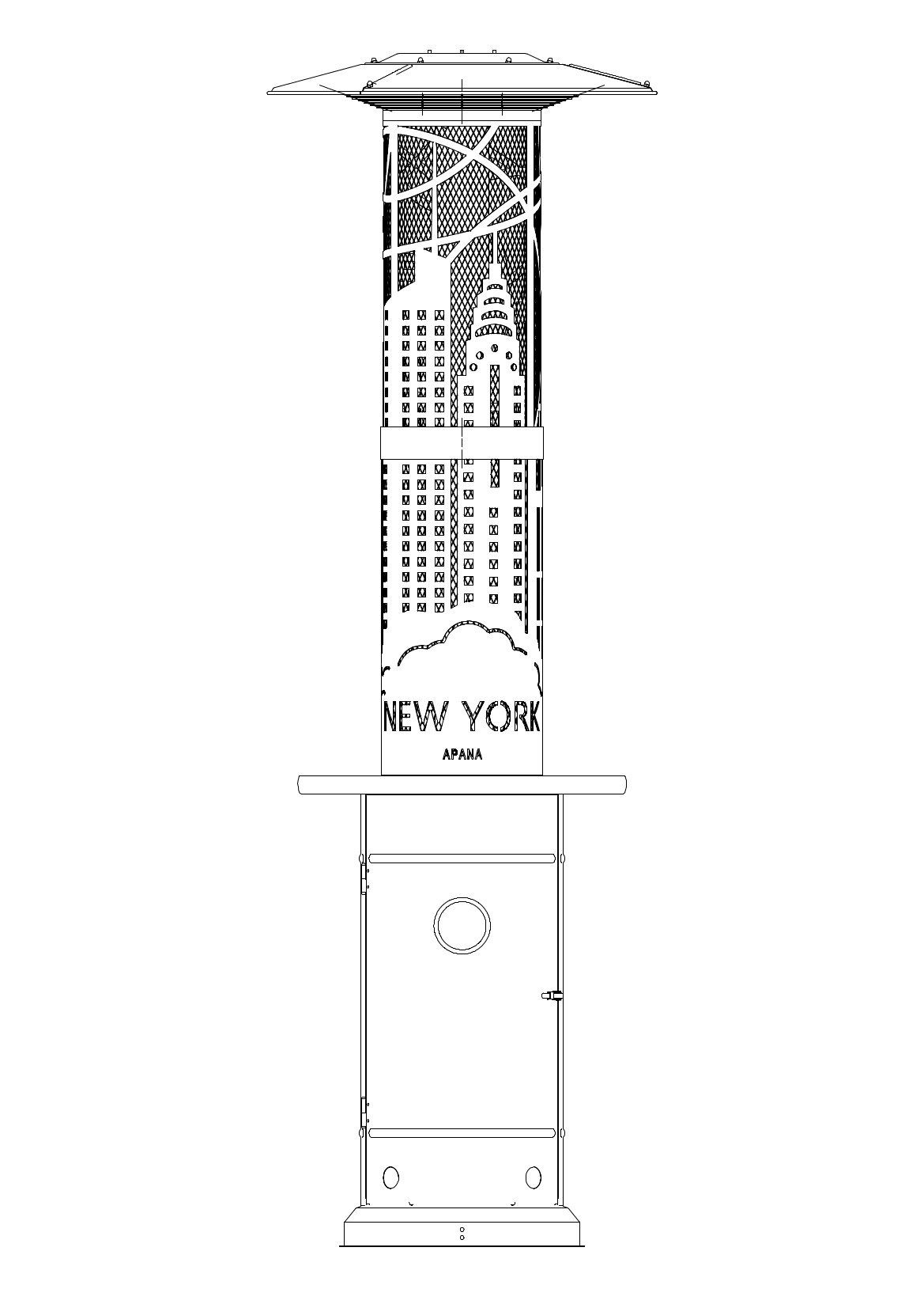 Modell:New / York Optik New York DESIGN, 11520 Heizstrahler W, APANA Modell:Leaf