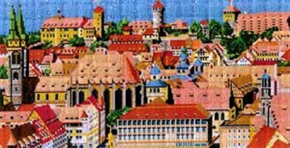 Stick it Steckpuzzle Stadt Nürnberg mit Burg, 13000 Puzzleteile, Bildgröße: 53 x 100 cm