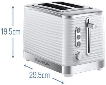 RUSSELL HOBBS Toaster Inspire 24370-56, 2 kurze Schlitze, 1050 W, 2 extra breite Toastschlitze, Brötchenaufsatz & Krümelschublade