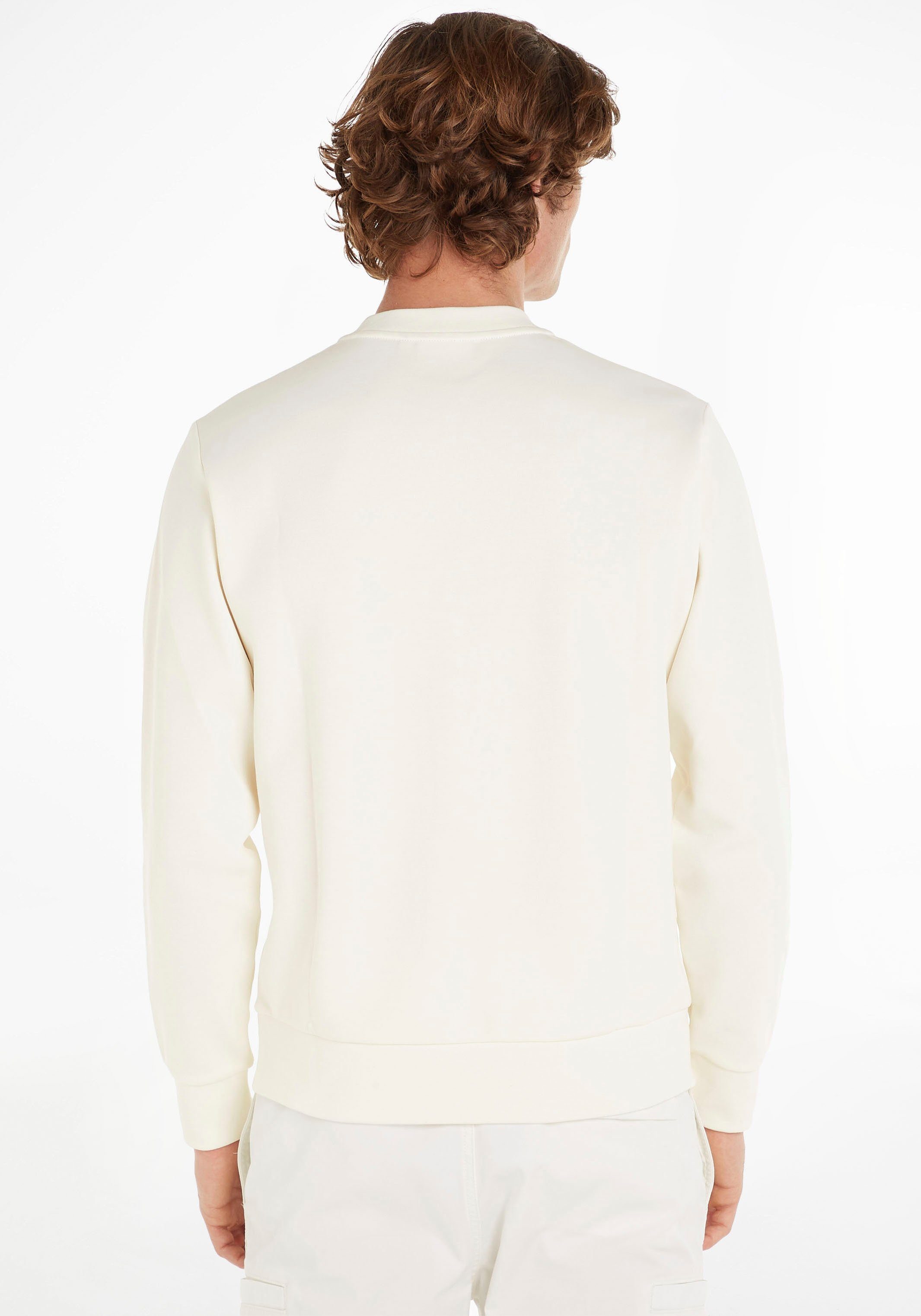 SWEATSHIRT halsnahmen REPREVE Sweatshirt Rundhalsausschnitt LOGO MICRO ecru mit Calvin Klein