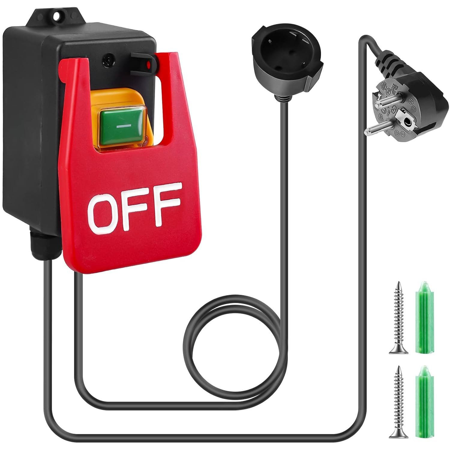 FELIXLEO Lichtschalter 250V 16A Notausschalter Elektromagnetischer Druckschalter (1-St)