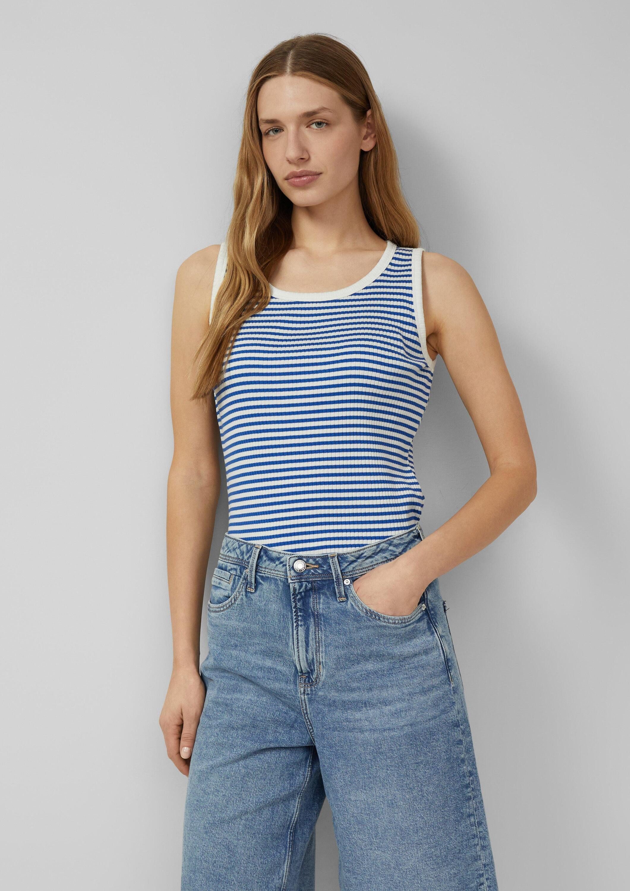s.Oliver Muscleshirt T-Shirt Streifen-Ripptop im Slim Fit günstig online kaufen