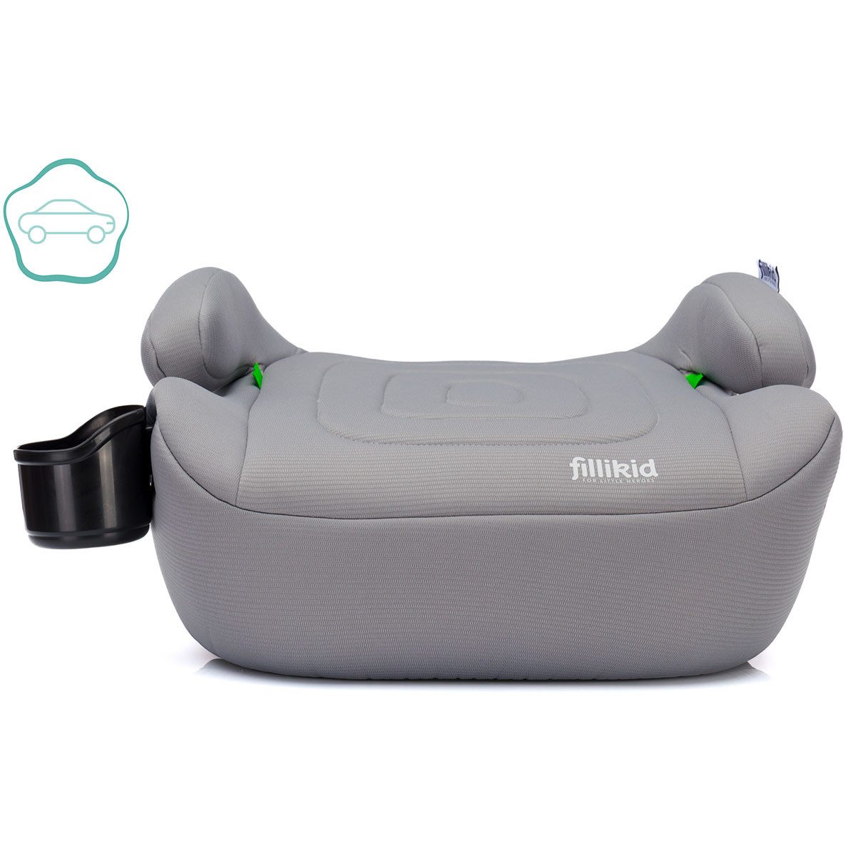 Fillikid Kindersitzerhöhung Fillikid Sitzerhöhung Flip Deluxe Auto grau, ab: 3 Jahren, bis: 12 Jahre – Bild 2 von 5