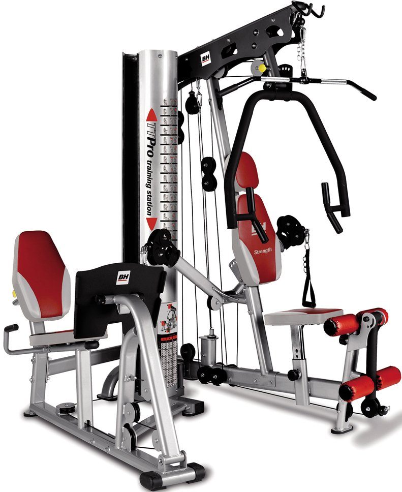 BH Fitness Kraftstation TT Pro G156, (Beinpresse, Butterflystange, Dip-Station und mehr), multifunktionale Fitnessstation, max. Trainingsgewicht 100 kg