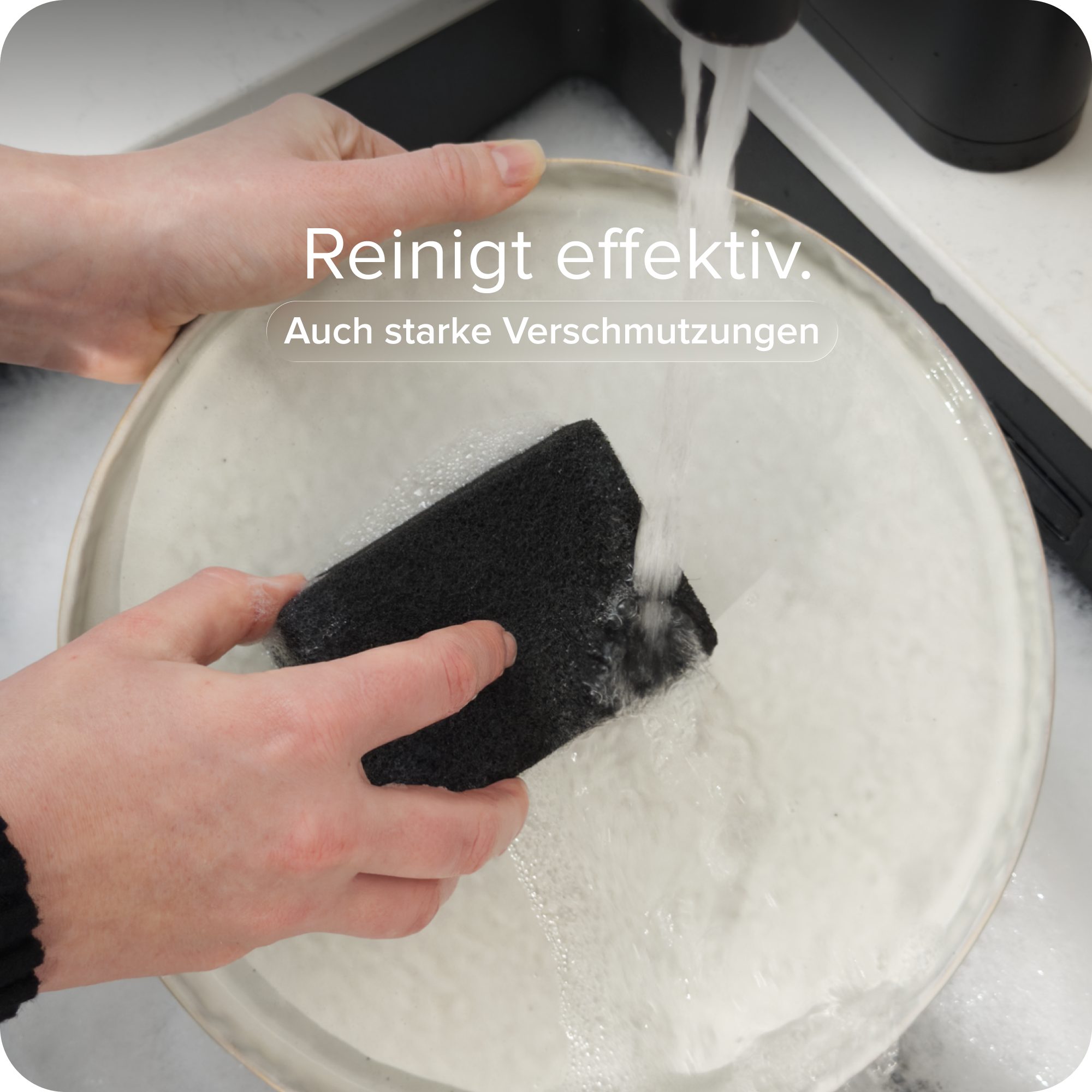 blackswedenhome. Geschirrschwamm Spülschwamm 12 Stück SVAMP Küchenschwamm Schwamm Schwarz, 12 Stück, PU-Schaum, Scheuervlies – Bild 4 von 5
