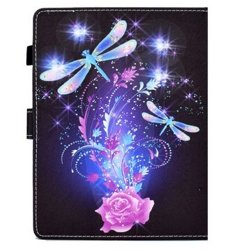 Wigento Tablet-Hülle Kunstleder Tablet Cover Tasche Schmetterling für PocketBook InkPad X Schwarz Hülle Case Etui