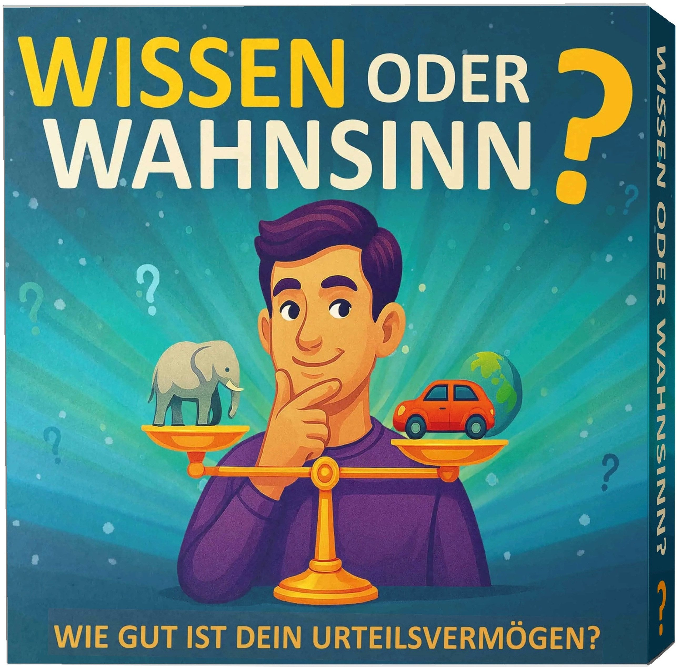 GLÜCKSWOLKE Spiel Wissen oder Wahnsinn – Wie gut ist dein Urteilsvermögen?, Rate- & Schätzspiel, Das besondere Quiz - Spiele für Erwachsene & Teenager I ab 2 Personen