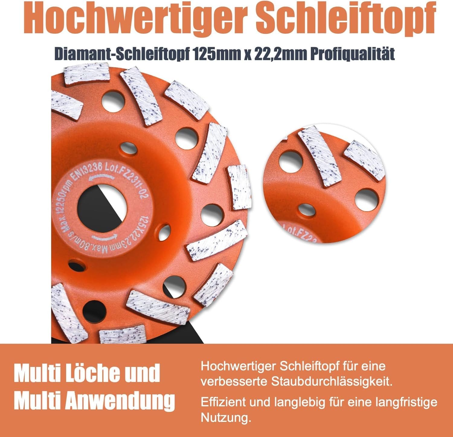 Fanzwork Winkelschleifer Betonschleifer 1010W mit Teleskopstange bis 1,20 m günstig online kaufen