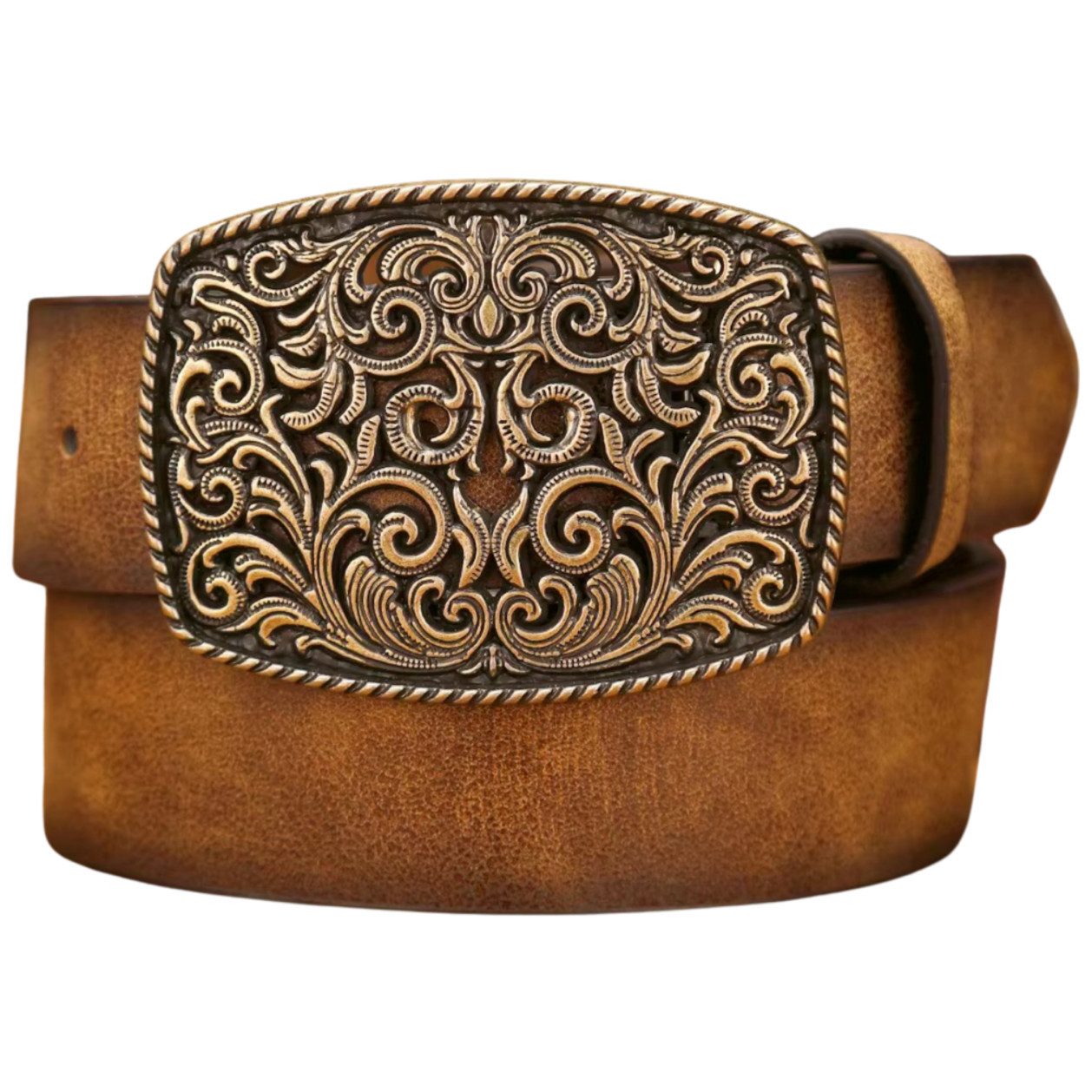 Ware aus aller Welt Koppelgürtel Western-Gürtel mit Ornament-Schnalle in Le günstig online kaufen