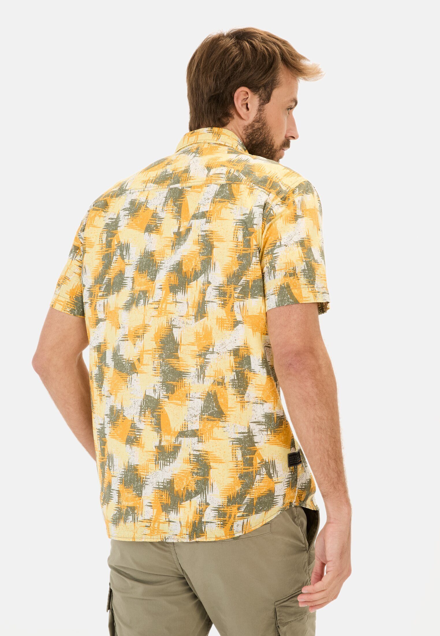 camel active Kurzarmhemd mit Strukturmuster Kurzarm Kentkragen Kentkragen günstig online kaufen