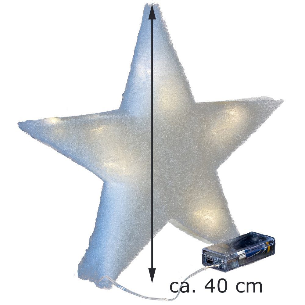 RIFFELMACHER & WEINBERGER Hängedekoration LED Schnee-Figuren mit Minilichterkette, Weiß - Flocke (1 St)